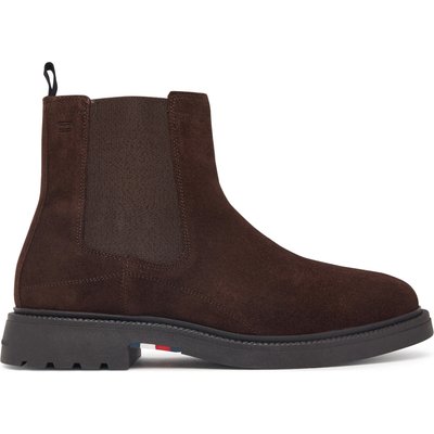 Klassische Stiefeletten Tommy Hilfiger Corporate Casual Suede Chelsea FM0FM05952 Braun