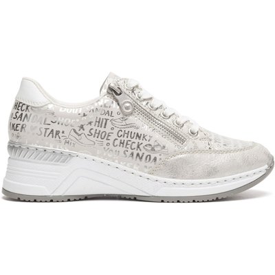 Halbschuhe Rieker N4316-90 Silberfarben