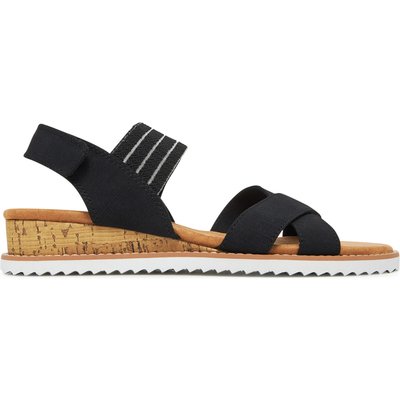 Sandalen Skechers BOBS Desert Kiss-Shore Enough 114130/BLK Schwarz