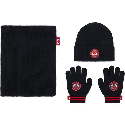 Set Mütze, Loop-Schal und Handschuhe Spiderman CEO-ACCCS-AW26-309SPRMV Schwarz