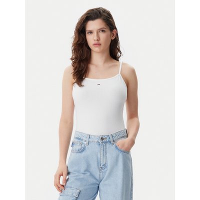 Tommy Jeans Top Essential DW0DW20675 Écru Slim Fit