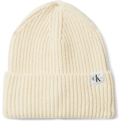 Mütze Calvin Klein Jeans Monogram Rib Beanie IU0IU00440 Écru
