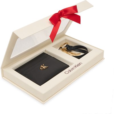 Geschenkset Calvin Klein Ck Cardcase + Ck Key Fob LV04F0000G Schwarz