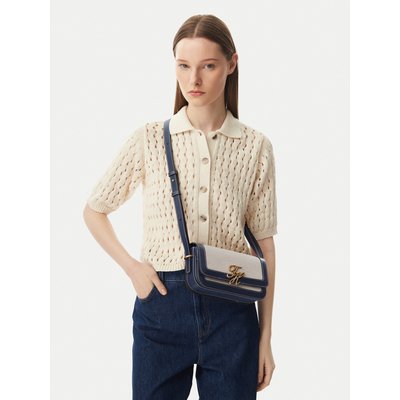 Handtasche Tommy Hilfiger Th Script Flap Crossover Canvas AW0AW18737 Creme