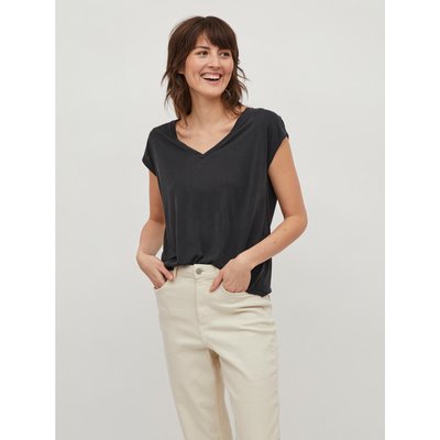 Vila T-Shirt Modala 14074847 Schwarz Relaxed Fit