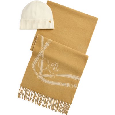 Set Schal und Mütze LAUREN RALPH LAUREN 454P23530002 Hellbraun