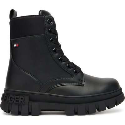 Schnürstiefeletten Tommy Hilfiger Lace-Up Bootie T3A5-34046-1695 S Schwarz