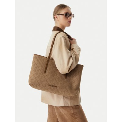 Handtasche Calvin Klein Emblem Aop Jacquard LV04F3750G Khakifarben