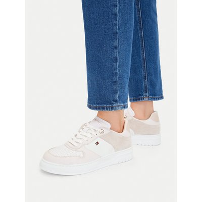 Sneakers Tommy Hilfiger Th Sporty Cupsole Tumbled Ltr FW0FW09024 Écru