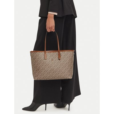 Handtasche Tommy Hilfiger Th Monoplay Leather Tote AW0AW17416 Hellbeige