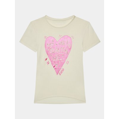 Guess T-Shirt J3BI20 KBDN0 Écru Regular Fit