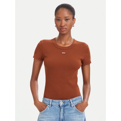 HUGO T-Shirt Easy 50523924 Braun Slim Fit