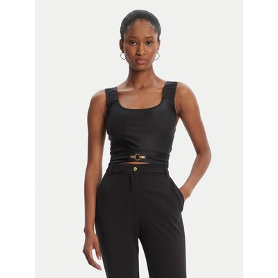 Just Cavalli Top Crop Element 79PAM2A6 Schwarz Slim Fit