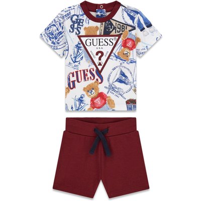 Guess Set T-Shirt und Shorts I6RG08 K8HM4 Dunkelrot Regular Fit
