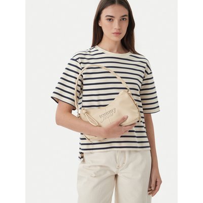Handtasche Tommy Jeans Metal Logo Shoulder Bag AW0AW18468 Creme