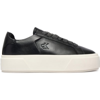 Sneakers Calvin Klein Flatform Laceup Lth Wl HW0HW03229 Schwarz