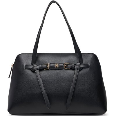 Handtasche Tommy Hilfiger Th Buckle Tote AW0AW19032 Schwarz