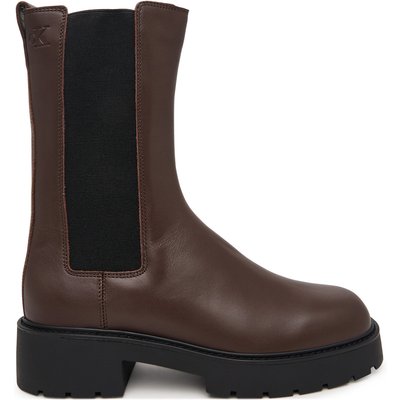 Klassische Stiefeletten Calvin Klein Chunky Mid Chelsea Boot Lth YW0YW01909 Dunkelbraun