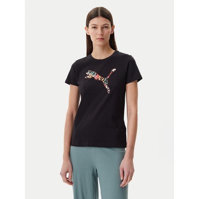 Puma T-Shirt Floral Cat 685081 Schwarz Regular Fit