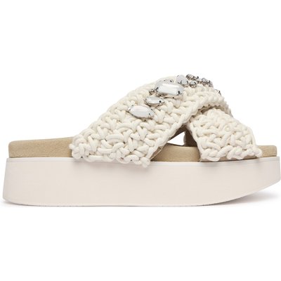 Pantoletten Inuikii Woven Stones Platform 1004.005.0043 Weiß