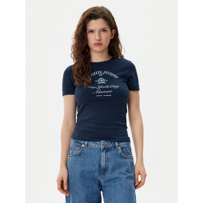 Tommy Jeans T-Shirt Nyc Ringer DW0DW20323 Dunkelblau Slim Fit