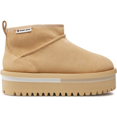 Schneeschuhe Tommy Jeans Tjw Suede Flatform Boot Wl EN0EN02599 Beige