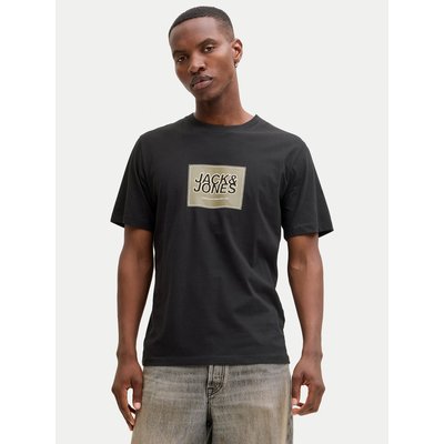 Jack & Jones T-Shirt Jjrain Tee Ss Crew Neck 12288097 Schwarz Regular Fit