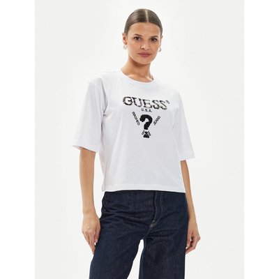 Guess T-Shirt Aurelie V4YI06 I3Z14 Weiß Boxy Fit
