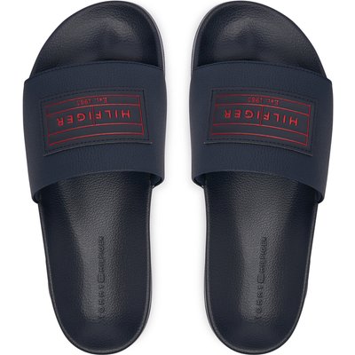 Pantoletten Tommy Hilfiger Patch Pool Slide FM0FM06008 Dunkelblau