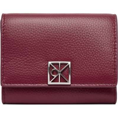 Geldbörse Calvin Klein Emblem Hw Pebble Trifold W/Zip LV04F1128G Dunkelrot