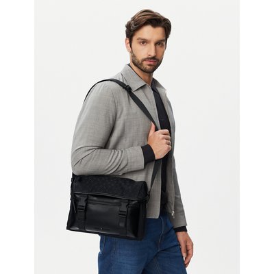 Umhängetasche Tommy Hilfiger Th Nylon Jacquard Satchel AM0AM14404 Schwarz