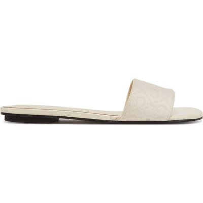 Pantoletten Calvin Klein Flat Slide Jacq HW0HW02388 Écru