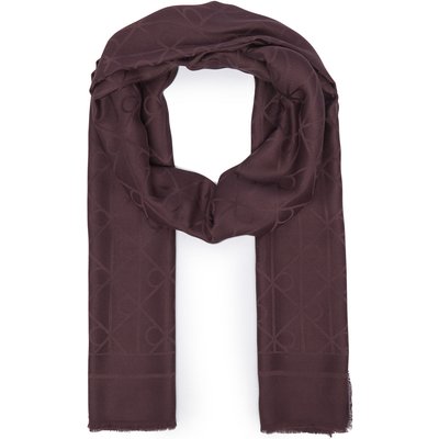 Schal Calvin Klein Emblem Aop Glossy Tonal Scarf LV04F8096G Dunkelrot
