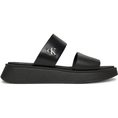 Pantoletten Calvin Klein Jeans Sandal Slide Double Strap YW0YW01694 Schwarz