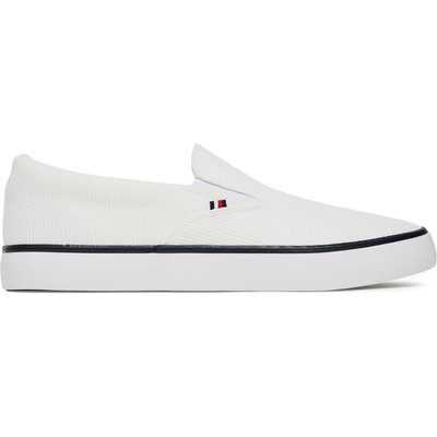 Sneakers aus Stoff Tommy Hilfiger Th Hi Vulc Core Low Ii Slipon FM0FM05514 Weiß
