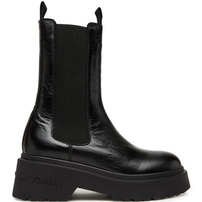 Klassische Stiefeletten Tommy Jeans Tjw Chunky Shiny EN0EN02888 Schwarz
