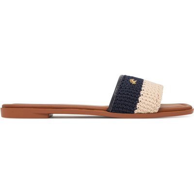 Pantoletten Tommy Hilfiger Flat Mule Crochet FW0FW09513 Dunkelblau