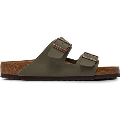 Pantoletten Birkenstock Arizona Birko-Flor nubuk 0151211 Grau