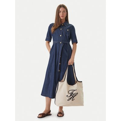 Handtasche Tommy Hilfiger Th Summer Tote Canvas AW0AW18398 Weiß