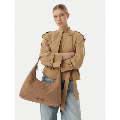 Handtasche Calvin Klein Emblem Jacquard LV04F3635G Braun