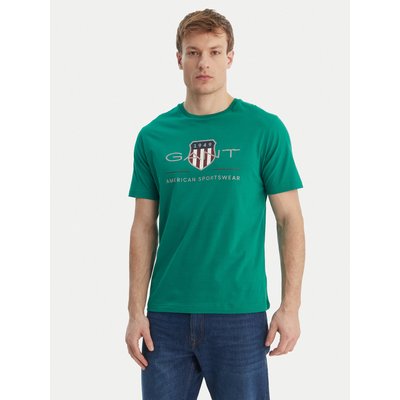 Gant T-Shirt Archive Shield 2003199 Grün Regular Fit