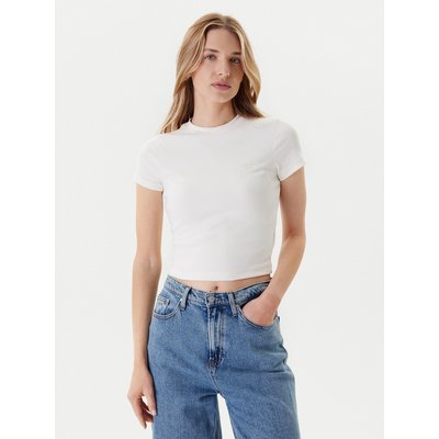 Tommy Jeans T-Shirt Script DW0DW20910 Écru Slim Fit