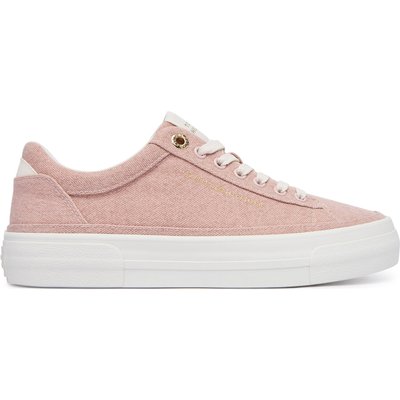 Sneakers Tommy Hilfiger Washed Canvas Platform Trainers FW0FW09172 Rosa