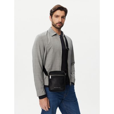Umhängetasche Tommy Hilfiger Th Bus Leather Mini Reporter AM0AM14393 Schwarz