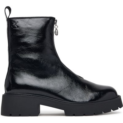 Stiefeletten Calvin Klein Chunky Zip Boot Shiny Lth HW0HW03200 Schwarz