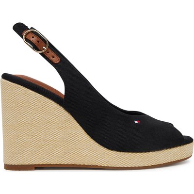 Espadrilles Tommy Hilfiger Flag High Wedge Espad Slingback FW0FW08597 Schwarz