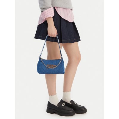 Handtasche Tommy Jeans Tjw Cool Denim Shoulder Bag AW0AW18575 Blau