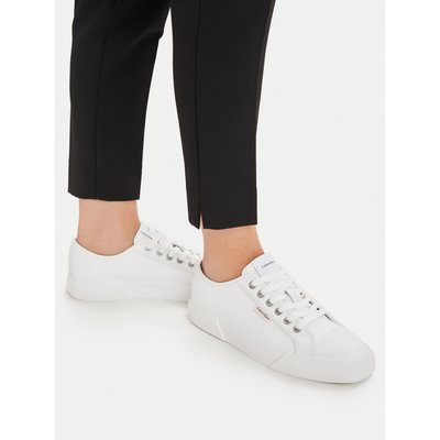 Sneakers aus Stoff Calvin Klein Vulc Lace Up Low Lth HW0HW03077 Weiß