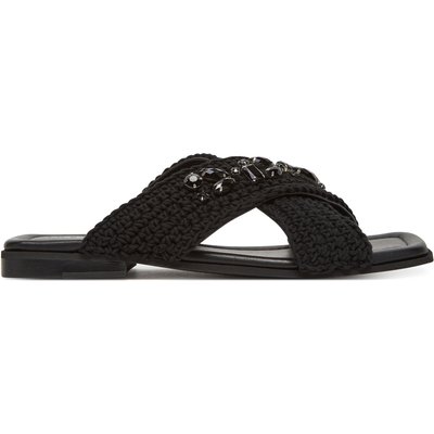 Pantoletten Inuikii Woven Crossed Stones 70104-369 Schwarz