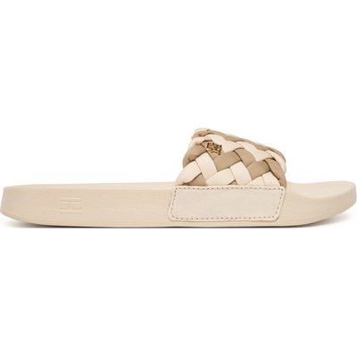 Pantoletten Tommy Hilfiger Th Braided Pool Slide FW0FW09203 Beige